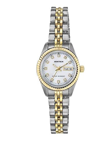 Armitron Women's 75/2475MOP Genuine Crystal Accented Two-Tone Bracelet Watch - Image 1