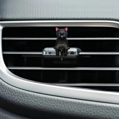 Cat Car Interior Accessories Dashboard Decorations, Set of 5 Cute Car Dash Decor Rearview Mirror Ornament for Women Girl - Image 5
