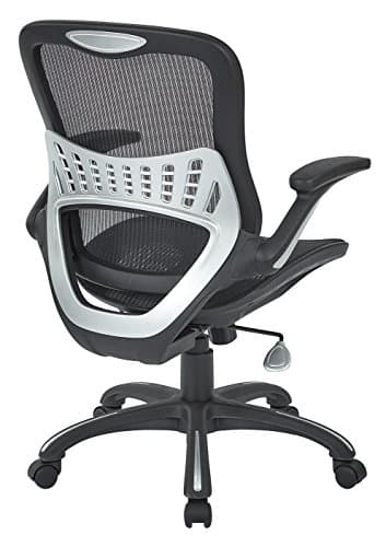 Office Star Ventilated Manager's Office Desk Chair with Breathable Mesh Seat and Back, Black Base, Black - Image 5
