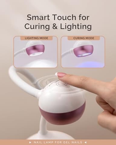MelodySusie 2 in 1 Gel X Lamp, Cordless Gooseneck Nail Desk Lamp and Flash Cure UV Nail Lamp with Reflector Cup for Flash Curing, Professional Nail Art Tools for Manicure, Salon Use - Image 5