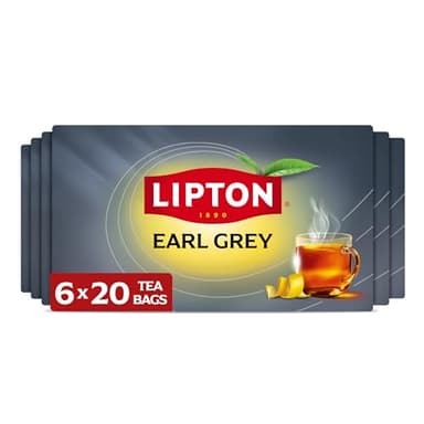 Lipton Earl Grey Tea Bags, Flavored Teabags, 120 Total Bags (20ct - Pack of 6) - Image 1