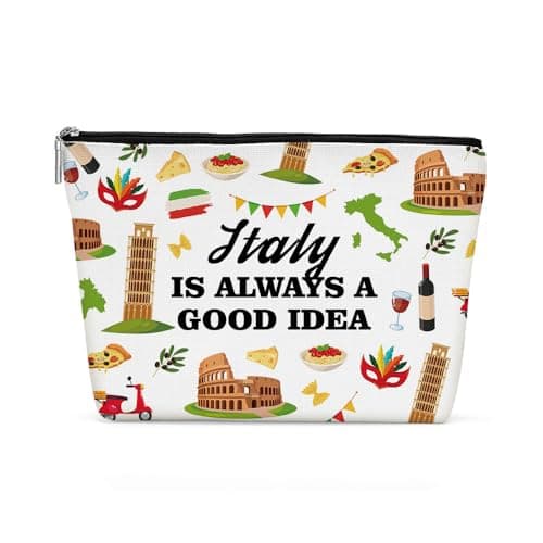 Italy Gifts Makeup Bag, Italy Souvenir Italy Lovers Gift Funny Italy Travel Vacation Cosmetic Bag for Women Friend Sister Grandma Girls Trip Birthday Christmas Bachelorette Party Friendship Gifts - Image 1