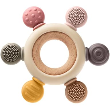 Baby Teething Toys for 0-6 6-12 Months, BPA Free Teether Sensory Toys for Babies 0 3 6 9 12 18 Months, Newborn Infant Toys Gifts for 1 One Year Old Baby Boys Girls - Image 1
