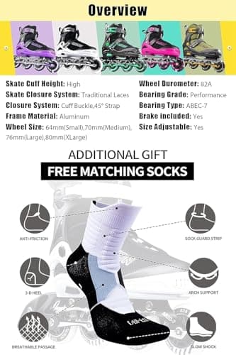 PAPAISON Adjustable Inline Skates for Kids and Adults with Full Light Up Wheels, Outdoor Roller Skates for Girls and Boys, Men and Women - Image 3