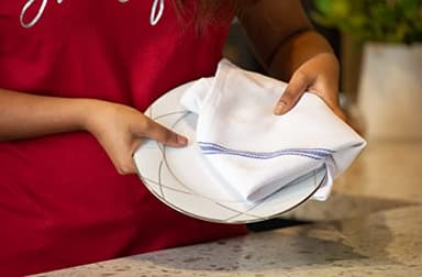 LANE LINEN Kitchen Towels Bulk Set - 100% Pure Cotton Dish Towels for Kitchen, Super Absorbent Kitchen Hand Towel, Blue Tea Towels, Soft & Durable Dish Cloths, Pack of 48 – 15”x25”, Blue Stripe - Image 5
