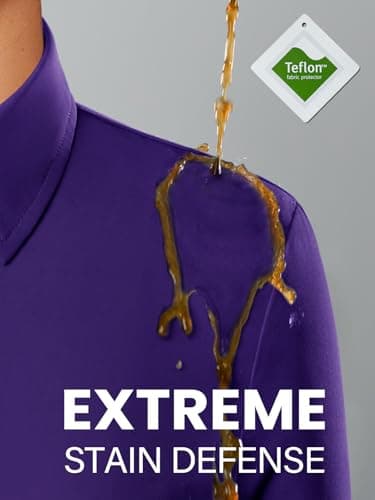 siliteelon Womens Button Down Shirt Wrinkle Free Dress Shirts Purple Slim Fitted Long Sleeve for Women Casual Work Business Button Up Blouse Shirts Server - Image 3