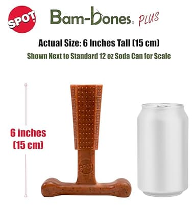 SPOT Bam-Bones Plus T Bone – Bamboo Fiber & Nylon Dog Chew Toy for Moderate to Aggressive Chewers, Durable Long Lasting & Non-Splintering, Beef Flavor Toy for Adult Dogs & Puppies Under 60 lbs, 6 in - Image 5