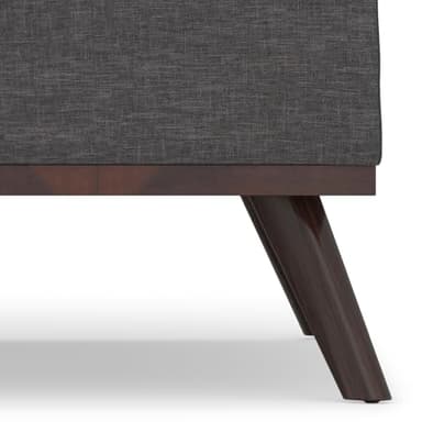 SIMPLIHOME Owen 36 inch Wide Mid Century Modern Square Coffee Table Storage Ottoman in Slate Grey Linen Look Fabric, Assembled, for the Living Room, Entryway and Family Room - Image 11