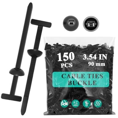 150Pcs Nylon Universal Cable Tie Buckle - New Multifunctional Nylon Zip Ties, Heavy Duty Plastic Rivet T Zip Ties Style, for Daily Maintenance And Fixing Of Automobiles - Image 1
