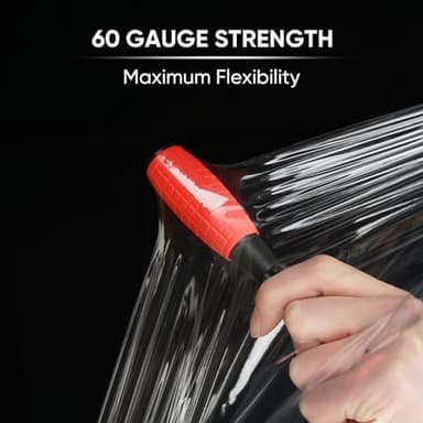 TICONN Stretch Wrap Stretch Film Roll, 1000ft Industrial Strength 15 inch Wide Clear Plastic Wrap with Handles for Pallet Wrapping Shipping Moving - Image 5