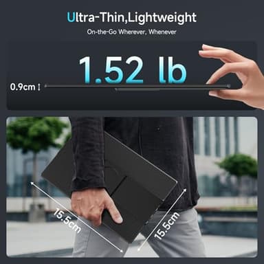 Laptop Screen Extender Portable Monitor, Dual 16.1" 1080P FHD Frameless Screen, Detachable Monitor Extender for Laptop, Fit for 13-17" Laptops, Compatiable with Windows/Mac/Chrome/Android (N2-16.1") - Image 8