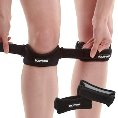 Bodyprox Patella Tendon Knee Strap 2 Pack, Knee Pain Relief Support Brace Hiking, Soccer, Basketball, Running, Jumpers Knee, Tennis, Tendonitis, Volleyball & Squats - Image 1
