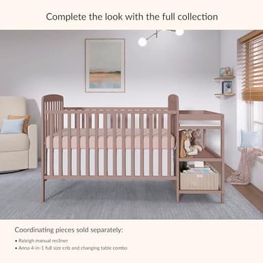 Dream On Me Anna 4 in 1 Full Size Crib and Changing Table Combo in Brown Sugar, Greenguard & JPMA Certified, Converts from Baby Crib to Toddler Bed and Day Bed - Image 8
