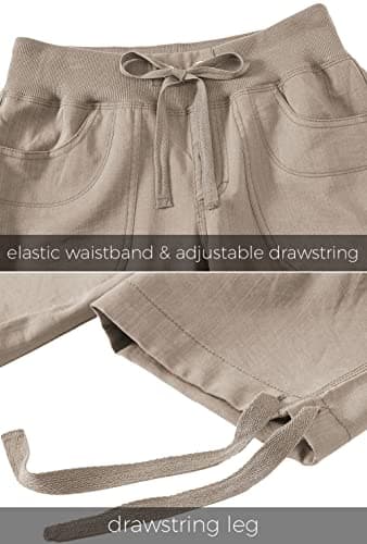 MoFiz Women's Hiking Cargo Shorts Quick Dry Lightweight Athletic Capri Pants for Camping Jogger with Pockets Khaki - Image 6