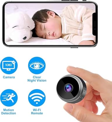 DWGZYYD Mini Hidden Camera Spy Wireless - 2025 Upgraded HD WiFi Spy Camera for Home, Nanny Cam Hidden Camera for Pet, Baby, Small Cameras - Image 4