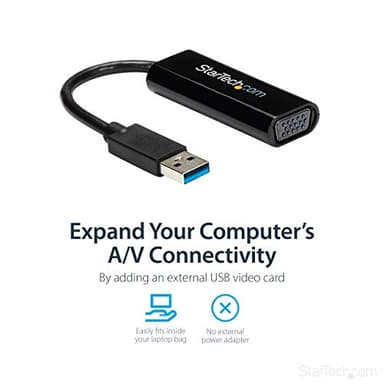 StarTech.com USB 3.0 to VGA Adapter, USB to VGA Monitor Converter for Windows, Slim, TAA (no support for macOS/ChromeOS/Linux) - Image 3