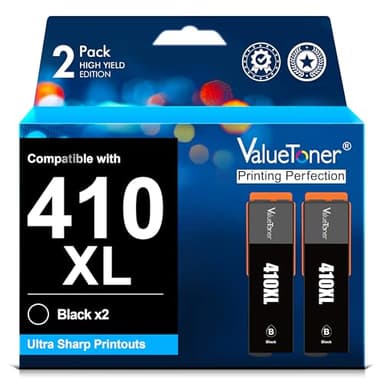Valuetoner 410XL Ink Remanufactured for Epson 410 Ink Cartridges for Epson 410XL Black High Yield to use with Expression XP-7100, Expression XP-830, XP-640, XP-530, XP-630, XP-635 Printer (2-Black) - Image 1