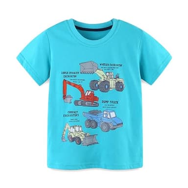 HILEELANG Toddler Boys' 3-Pack Excavator Tees Short Sleeve Crewneck Cotton Casual Summer T-Shirts Tops 3T - Image 3