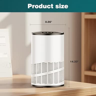 DUMOS Air Purifiers for Home Bedroom with a 3-in-1 HEPA Built-in Filter, Covers up to 1200 ft², True H13 Air Cleaner with Quiet Sleep Mode for Large Room, Removing Odor Smoke Dust Pet Dander - Image 2