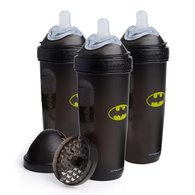 Batman DC Comics - Herobility Double Anti-Colic Baby Bottles – 12 fl oz/340ml – 3-Pack - Image 1