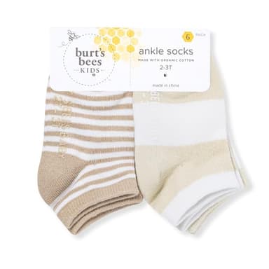 Burt's Bees Baby Baby Socks Ankle or Crew Height Made with Soft Organic Cotton - 6 Packs With Non-Slip Grips for Babies and Newborn Babies - Image 2