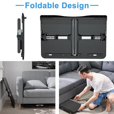HETTHI Laptop Stand for Bed, Adjustable Leather Bed Desk with Foldable Legs, X-Large Laptop Bed Table Tray with Drawer for Bed Couch Floor Writing Working Reading Eating Painting (Black, 23.6"×15.7") - Image 5