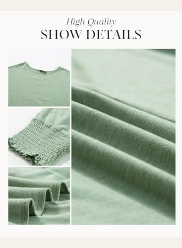 Dokotoo Fall Clothes Fashion Clothing Womens Tops Summer 2025 Women Blouses Outfits Long Sleeve Shirts for Women Trendy Plus Size Women's Tops 3/4 Length Sleeve Dressy Casual Business Tshirts Green - Image 5