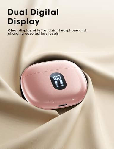 ZZU Wireless Earbuds, 2025 Ear Buds with Big Bass Stereo Sound, Lightweight Bluetooth Earbuds with 48 Hours Playtime, in-Ear Fit Earphones, IPX7, Hands-Free Calls with Al for iPhone, Android, Pad - Image 6