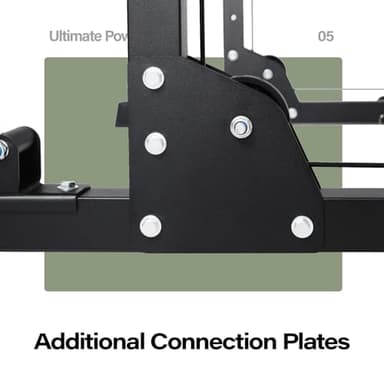 MAJOR FITNESS Drone1 Power Cage - Multi-Function Power Rack for Home Gym (Package (with 1300LBS Bench & 245lbs & Bar), Black) - Image 6