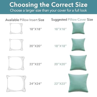 Oubonun 20x20 Throw Pillows Inserts Pack of 2, Decorative White Square Pillow Inserts, Premium Fluffy Pillow Insert Pair for Sofa Couch Living Room - Image 5