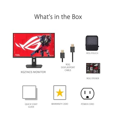 ASUS ROG Strix 27” QHD (2560x1440) HDR400 USB-C Gaming Monitor (XG27ACS), 180Hz,1ms, Fast IPS, 133% sRGB, Extreme Low Motion Blur Sync, G-Sync Compatible, DisplayWidget, Tripod Socket, 3 Year Warranty - Image 9