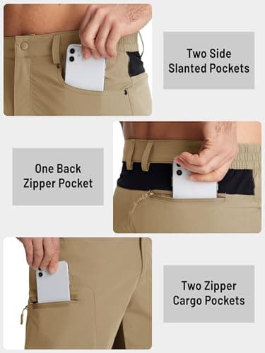 TACVASEN Mens Cargo Shorts 10 Inch Inseam Quick Dry Stretch Casual Dress Waterproof Hiking Khaki Shorts with Zipper Pockets Outdoor Golf Summer - Image 5