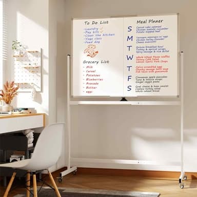 Neatsure Large Rolling Whiteboard on Wheels, 48" x 36" Double-Sided Mobile White Board with Stand, 4' x 3' Portable Standing Magnetic Dry Erase Board Easel for Home Office Classroom School, Silver - Image 7