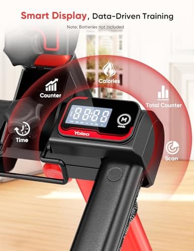 YOLEO Steppers for Exercise at Home,Adjustable Stair Stepper with 3 Workout Modes,Folding Cardio Stair Master with Adjustable Handlebar&Oversized Pedal,90% Pre-Assembled Stair Climber (Red-Black) - Image 9