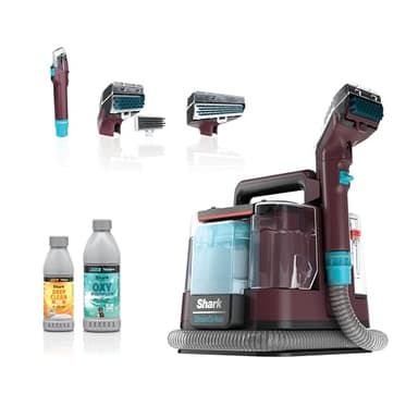 Shark Carpet Cleaner Machine, Portable Upholstery StainStriker, Spot, Odor & Stain Remover, 2 Carpet Cleaner Solutions, 3 Tools, Perfect for Pet Hair, Area Rugs, Couches, Burgundy, PX203BRN - Image 1