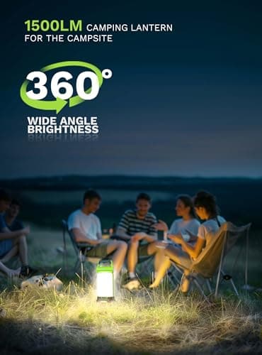 Favourlite Camping Lantern - 1500LM 2COB Rechargeable 180 Rotatable LED Lantern with 4000mAh Phone Charger for Emergency Power Outages & Hiking - Image 2