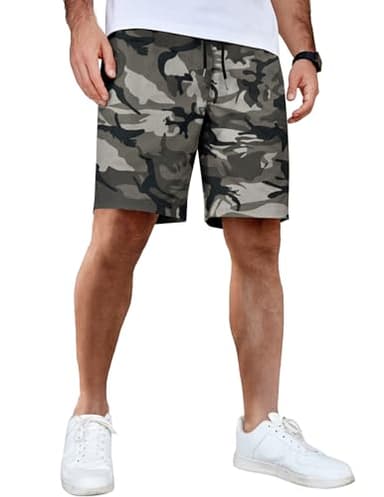 COOFANDY Mens Camo Shorts Casual Summer Beach Shorts Lightweight Camouflage Flat Front Shorts - Image 1