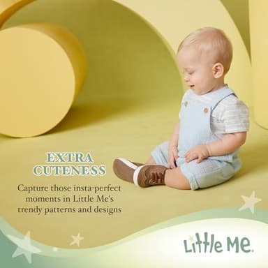 Little Me Baby Boy Shortall Set – 2-Piece, Tee Shirt and Overall Shorts, Cute and Comfy Outfits, Navy Blue Stripe, 9 Months - Image 3