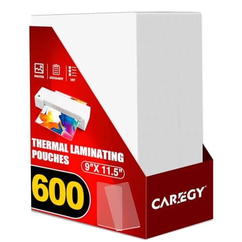 CAREGY 600 Pack Laminating Sheets,Holds 8.5 x 11 Inch Sheets,Thermal Laminating Pouches, 3 Mil, 9 x 11.5 Inches Lamination Sheet Paper for Laminator, Round Corner Letter Size - Image 1