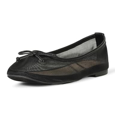 The Drop Women's Pepper Ballet Flat with Bow, Black Mesh, 7.5 - Image 1