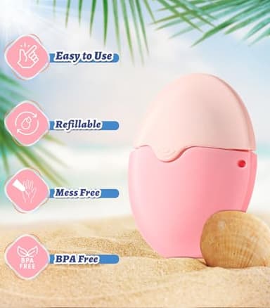 Sunscreen Applicator - Portable- Roll on Sponge Applicator for Sunscreen, Sunblock Buddy Brush Set with Protective Caps For Kids, Adults & Families - Perfect Size for Travel - Image 2