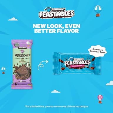 Feastables MrBeast Milk Chocolate Chocolate Bar, Full Size Bar for Adults & Kids, Candy Bars for Halloween Candy, Snacks, Gifts, or Dessert, Sweet & Creamy Fairtrade Cocoa, 1.24 Oz Each, 24 Count - Image 7