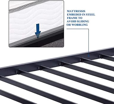 VECELO 14" Metal Platform Bed Frame/Mattress Foundation/No Box Spring Needed (Queen Size) - Image 6