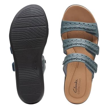 Clarks Collection Women's Laurieann Cove flats-sandals, Blue Grey Leather, 9 Medium US - Image 8