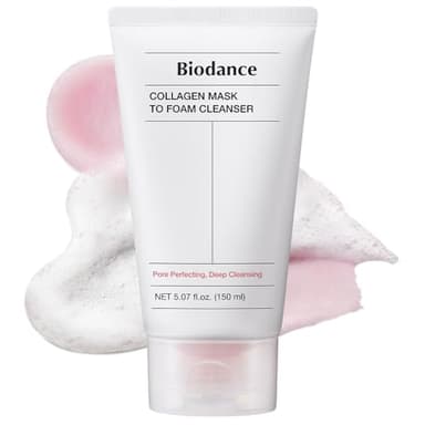 BIODANCE Collagen Mask To Foam Cleanser, Face Wash for Women, 2-in-1 Pore Mask and Hydrating Foaming Facial Cleanser for Sensitive Skin, Oily Skin, 5.07 fl. oz. (150 ml) - Image 1