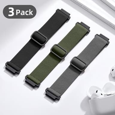 DaQin 3 Pack Nylon Watch Bands Compatible with 16mm 18mm 20mm 22mm Quick Release Watch Band, Adjustable Soft Stretchy Solo Loop Strap Elastic Braided Relacement Wristband for Men Women - Image 4