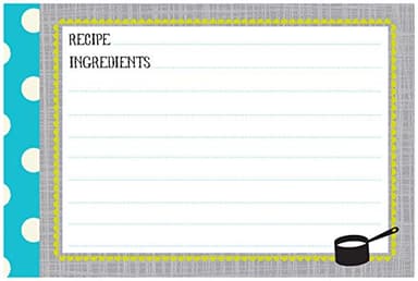 C.R. Gibson Baby Blue and White Polka Dot Blank Recipe Cards, 40pc, 4'' W x 6'' L - Image 1