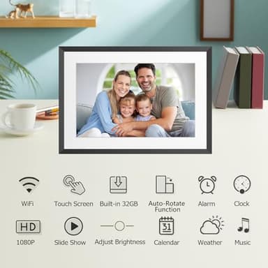 10.1" WiFi Digital Picture Frame YENOCK 32GB Smart Photo Frame IPS LCD Touch Screen Auto-Rotation Share Photos/Videos Instantly via Free APP,Mother's Day/Father's Day/Birthday/Christmas - Image 4