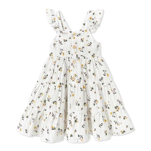 DeeFant Toddler Girl Dress 3-4T Girls Dress Summer Toddler Beach Dresses Fly Sleeveless Casual Floral Toddler Sundress - Image 1