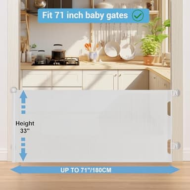 HAMOPY Auto-Lock Retractable Baby Gate Replacement Free-Punch Parts, Original Hardware Set (Including 2 x Latches + 2 x Brackets) Only Fit 55“&71” Auto-Lock Baby Gate(White) - Image 7